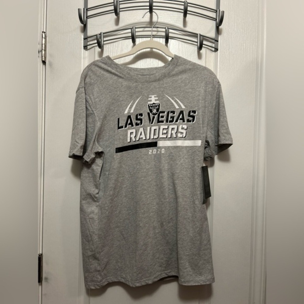 NFL Mens M Gray Las Vegas Raiders Football Double Sided Graphic Tee NWT 2020